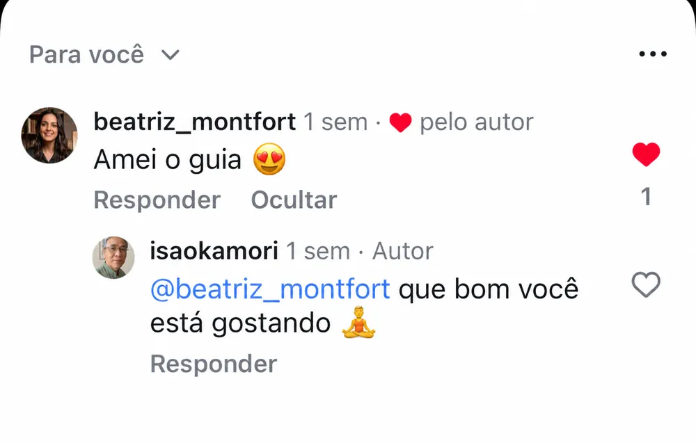 Comentário de Beatriz sobre o Corpo Conectado